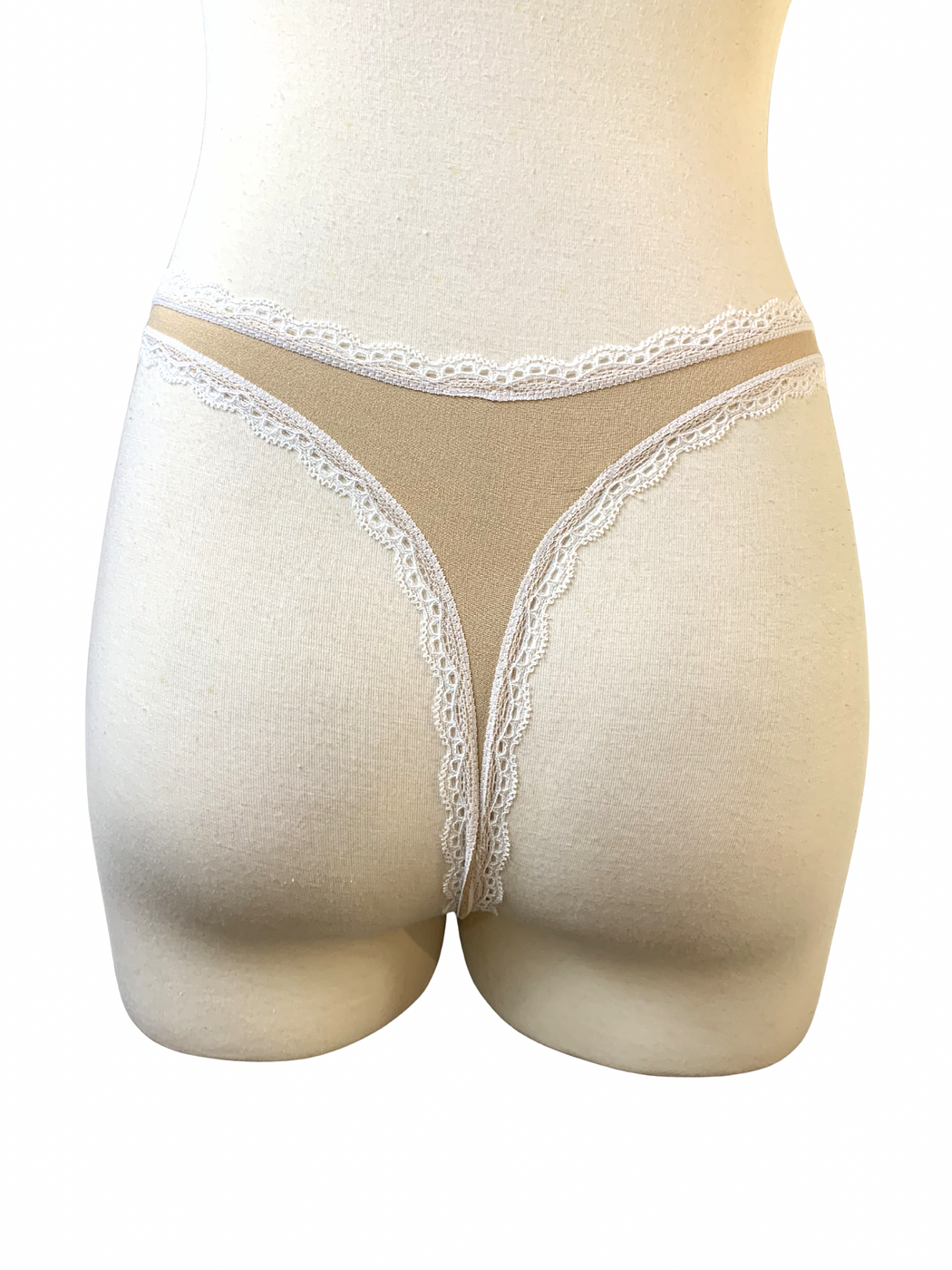 Fancy x Ally White & Nude Cotton Thong - Image 2