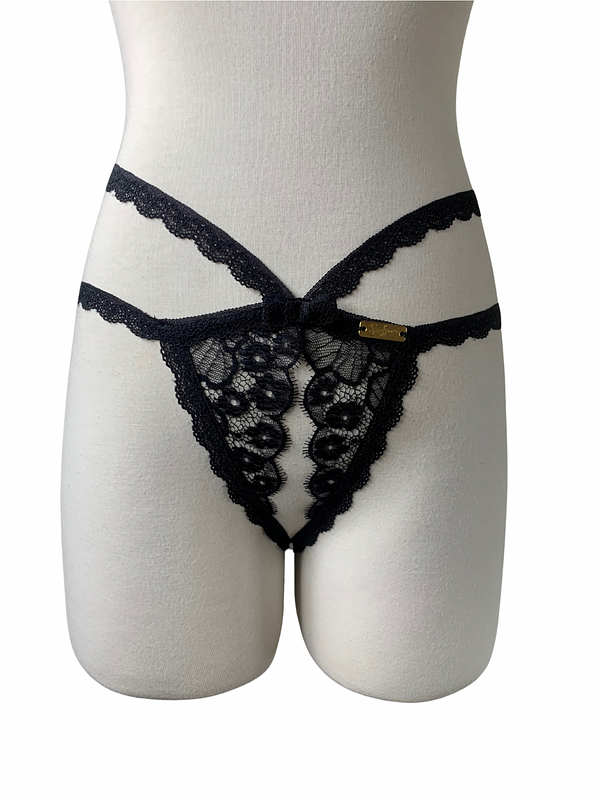 Black Sinner Crotchless Panty