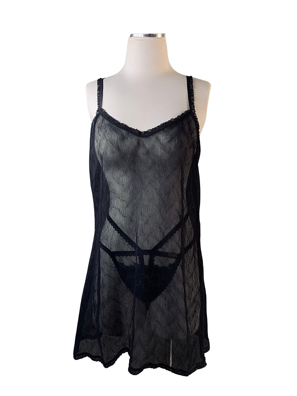 Black Slip + Black Thong Set