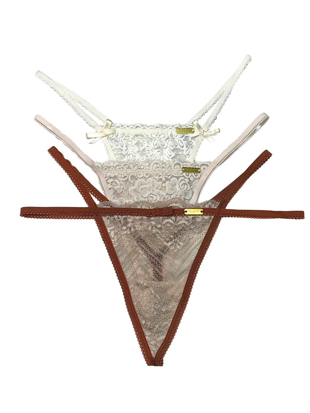 3 Neutral Pack Thongs (Nude; Vanilla; Brown with Nude)