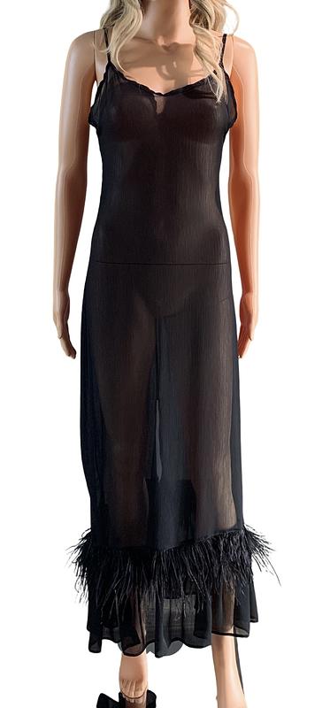 Black See-Through Long Slip