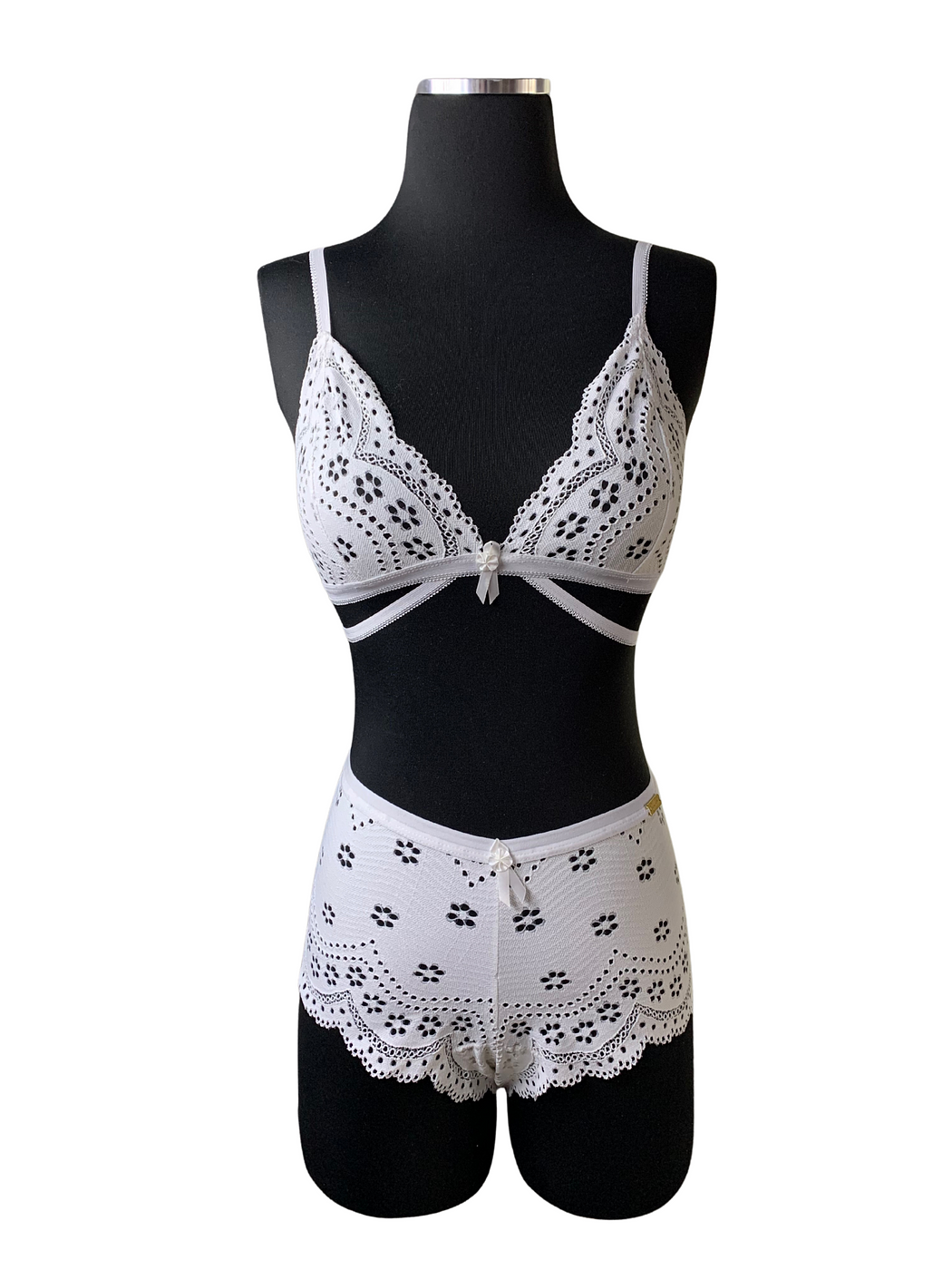 Covered Cheeky White Lingerie Set