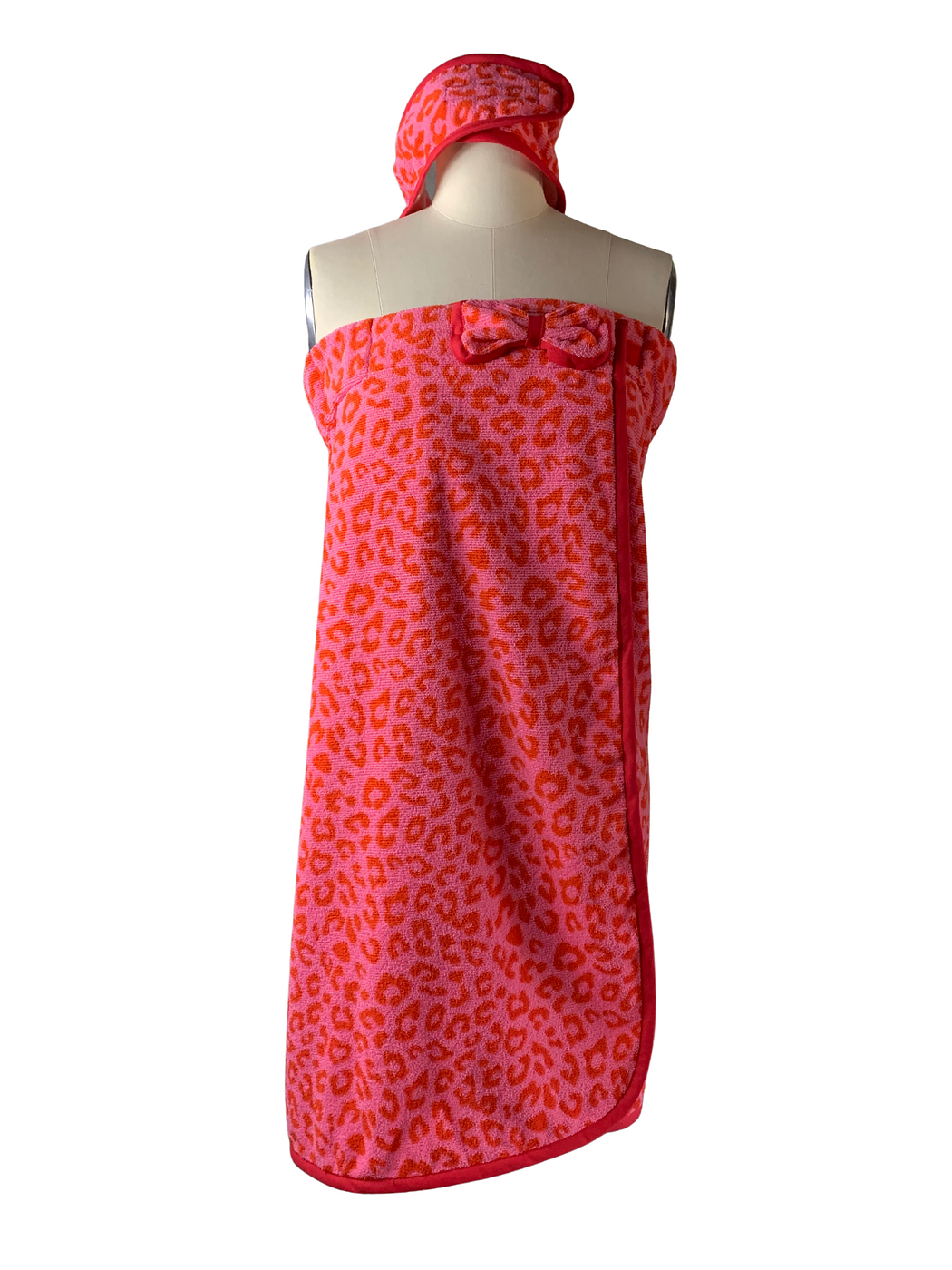 Getting Ready Pink & Red Cheetah Towel Set