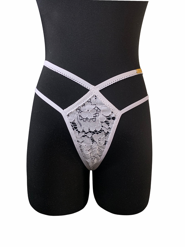 Fancy Sinner White Signature Thong
