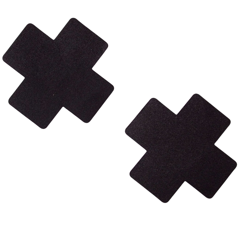 Black X Shape Pasties Pair