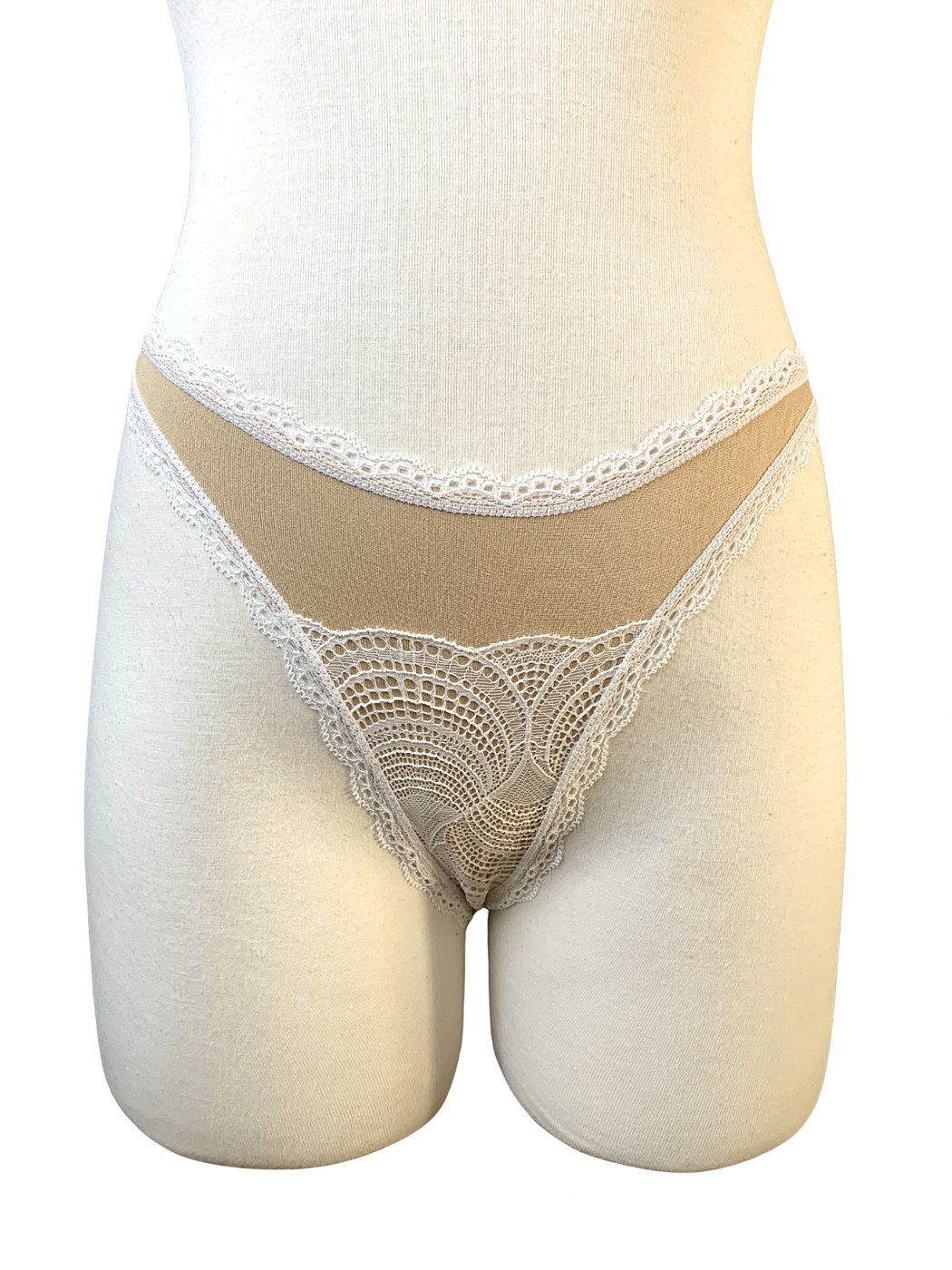 Fancy x Ally White & Nude Cotton Thong