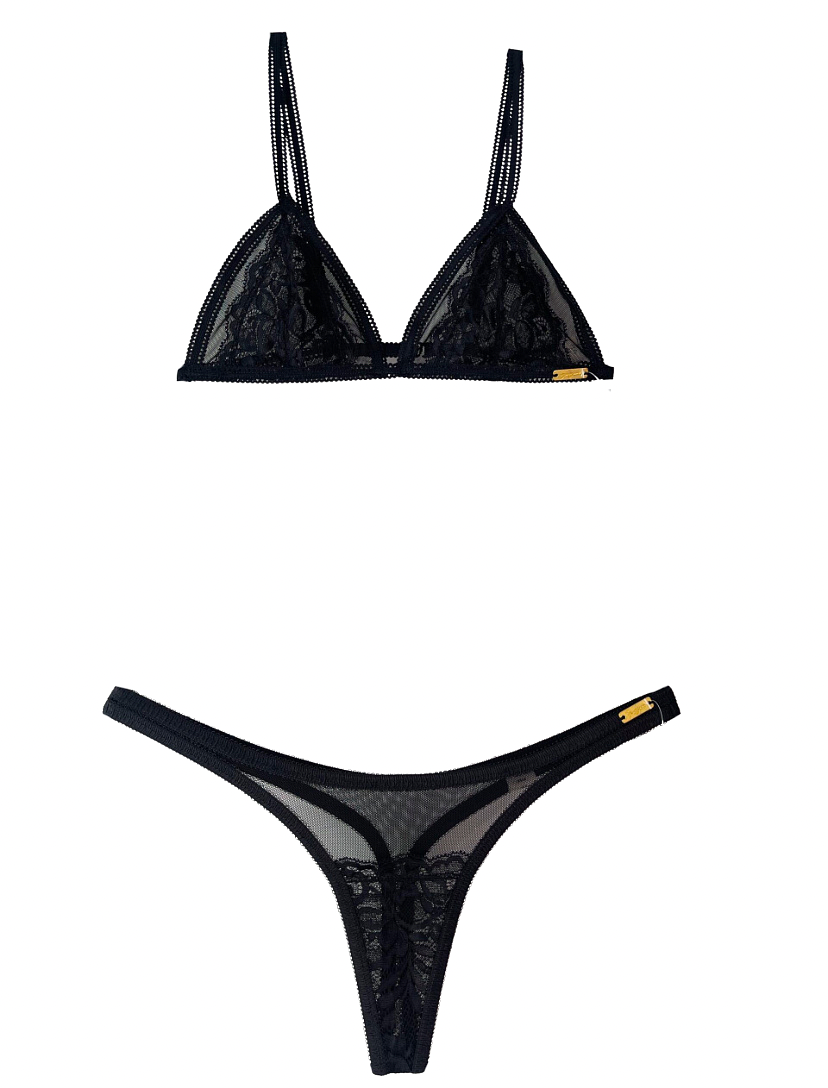 Black Lace & Mesh Lingerie Set