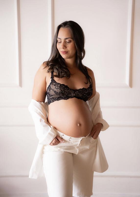 Fancy x Ally Black Lace Breastfeeding Bra