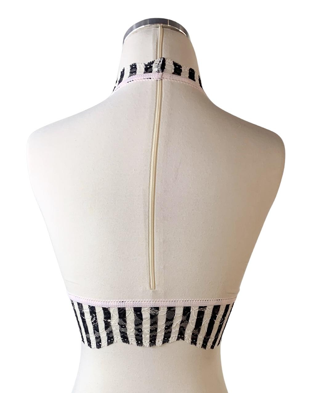 Black & White Halter Bralette - Image 2