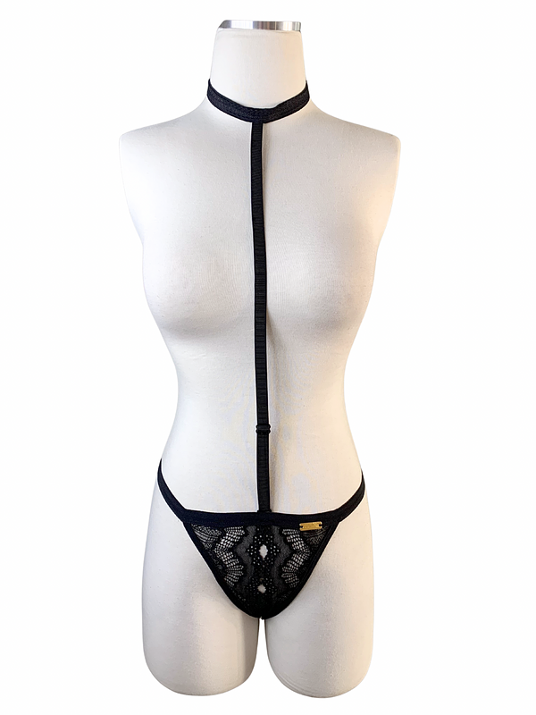 Naked Intention Black Crotchless Panty