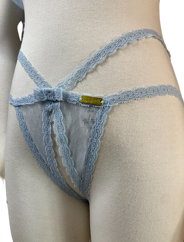 Fetish Blue Crotchless Panty