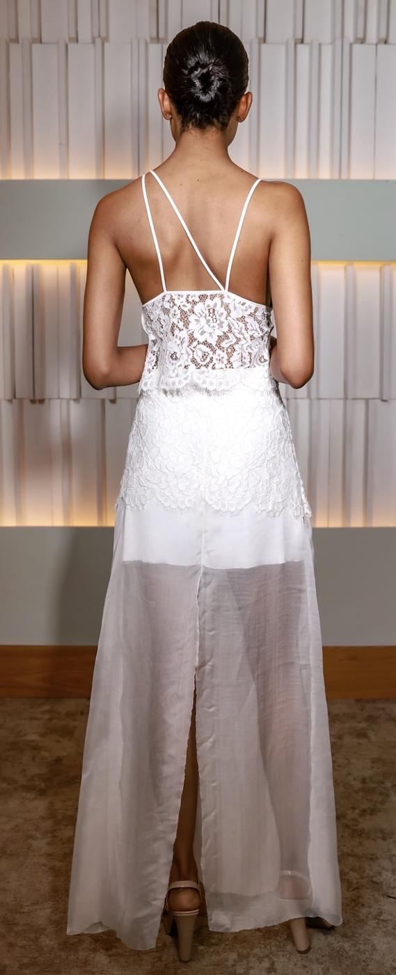 Asymmetric Straps White Lace Co-ord - Image 3