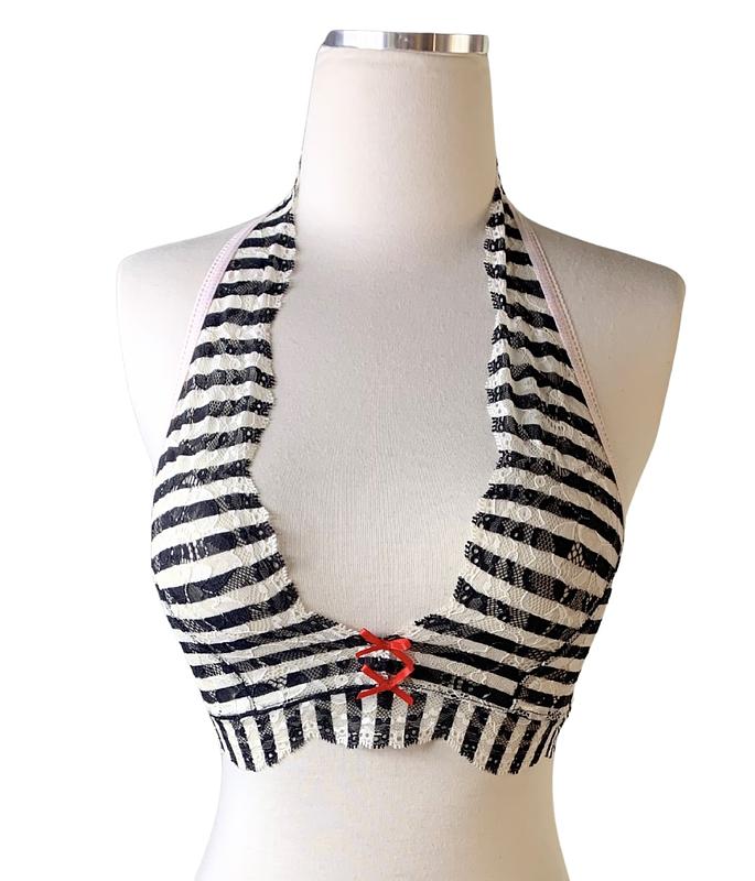 Black & White Halter Bralette