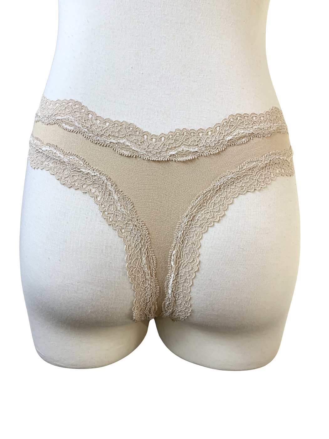 Fancy x Ally Nude Cotton Lace Thong  - Image 2