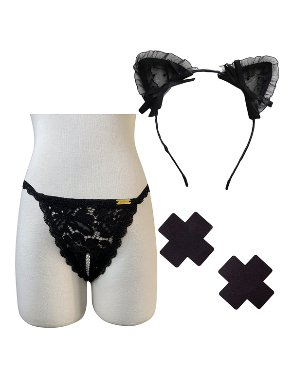 Kitten Pearls  Pasties Set