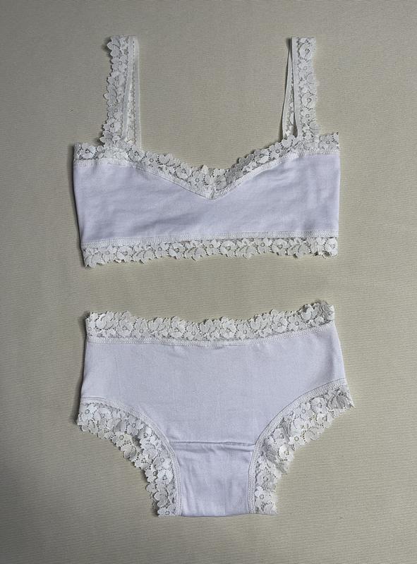 White Fancy KID Panty & Bra