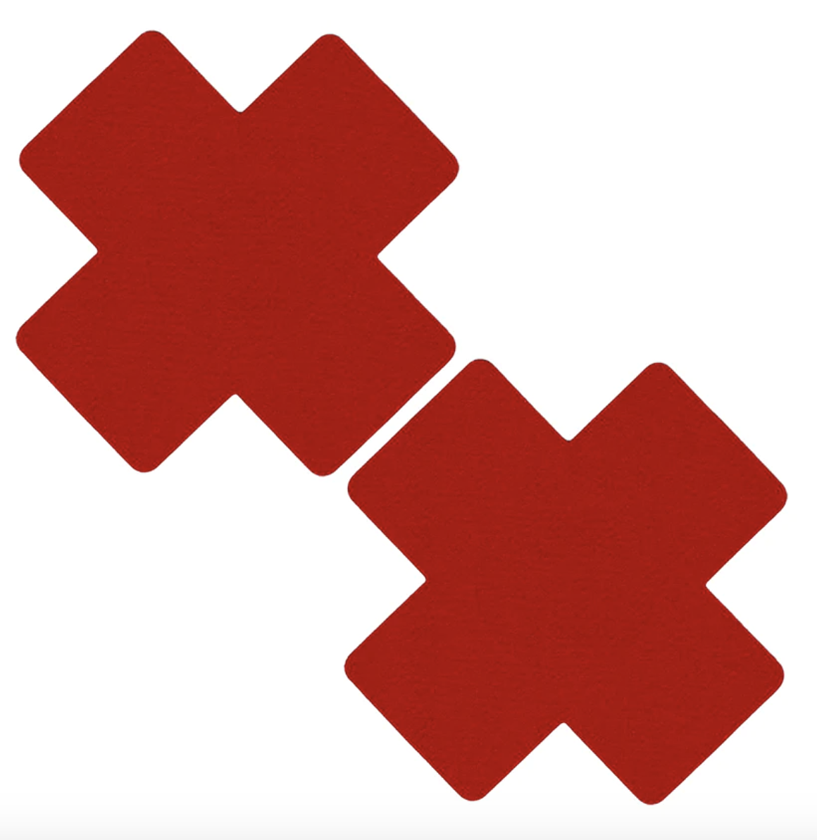Red X Shape Pasties Pair