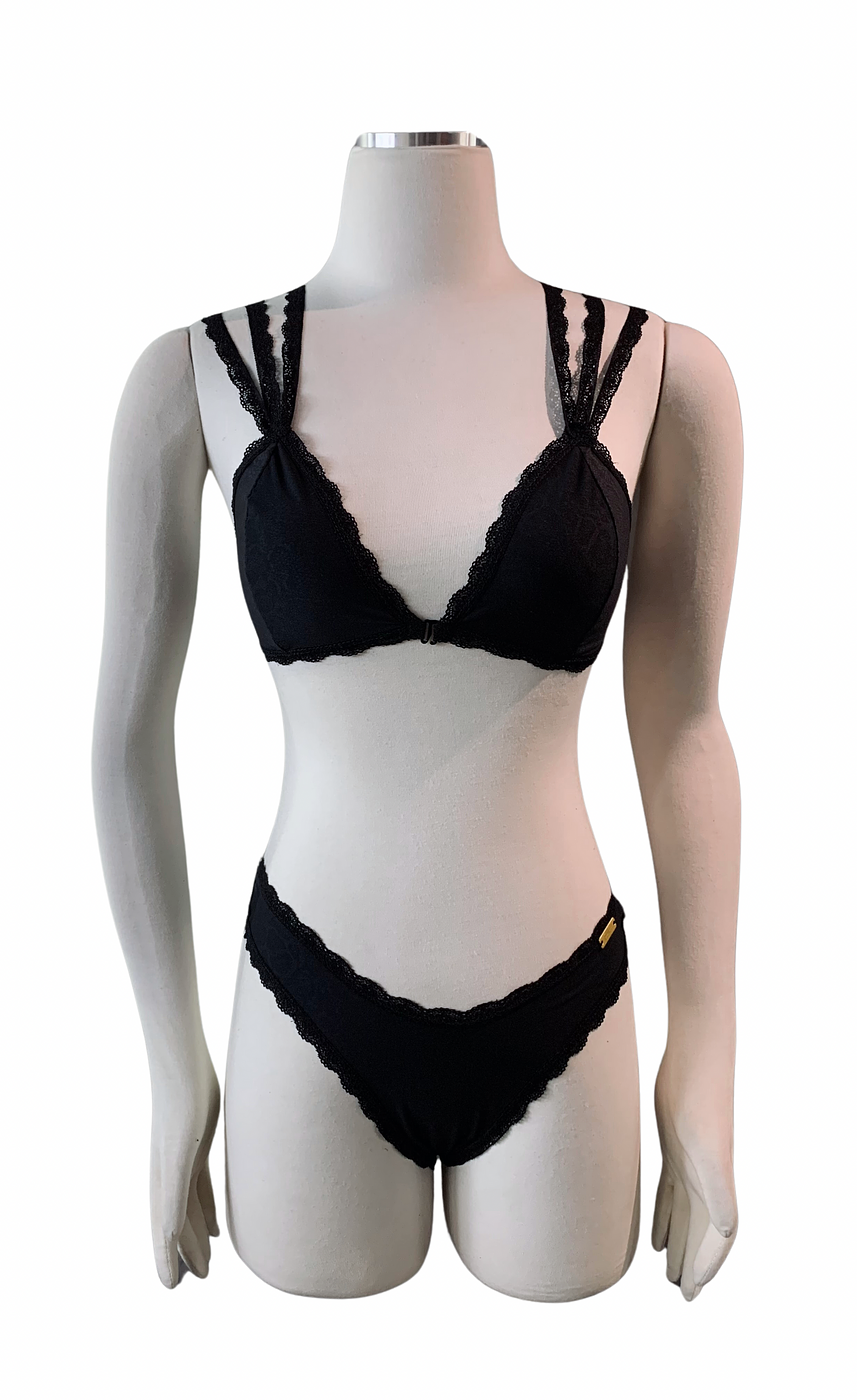 Black Cheetah Cheeky Lingerie Set