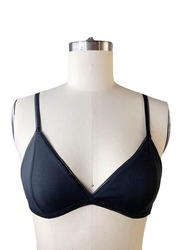 Bralette de Algodón Básico Negro