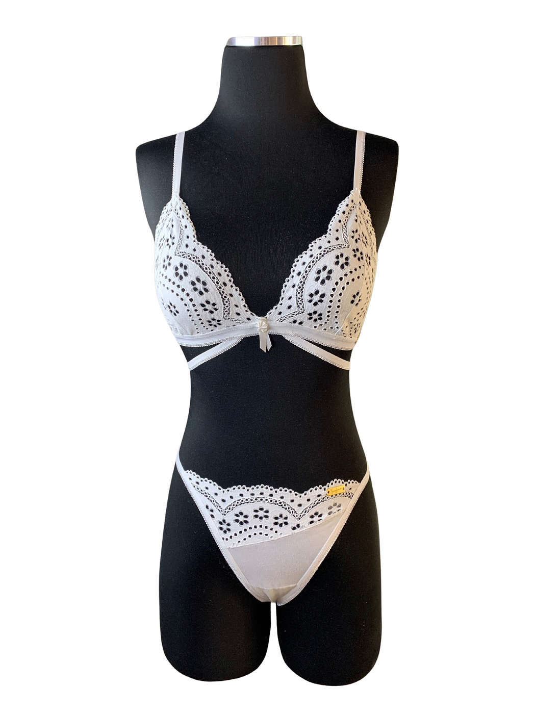 Asymmetrical White Lingerie Set