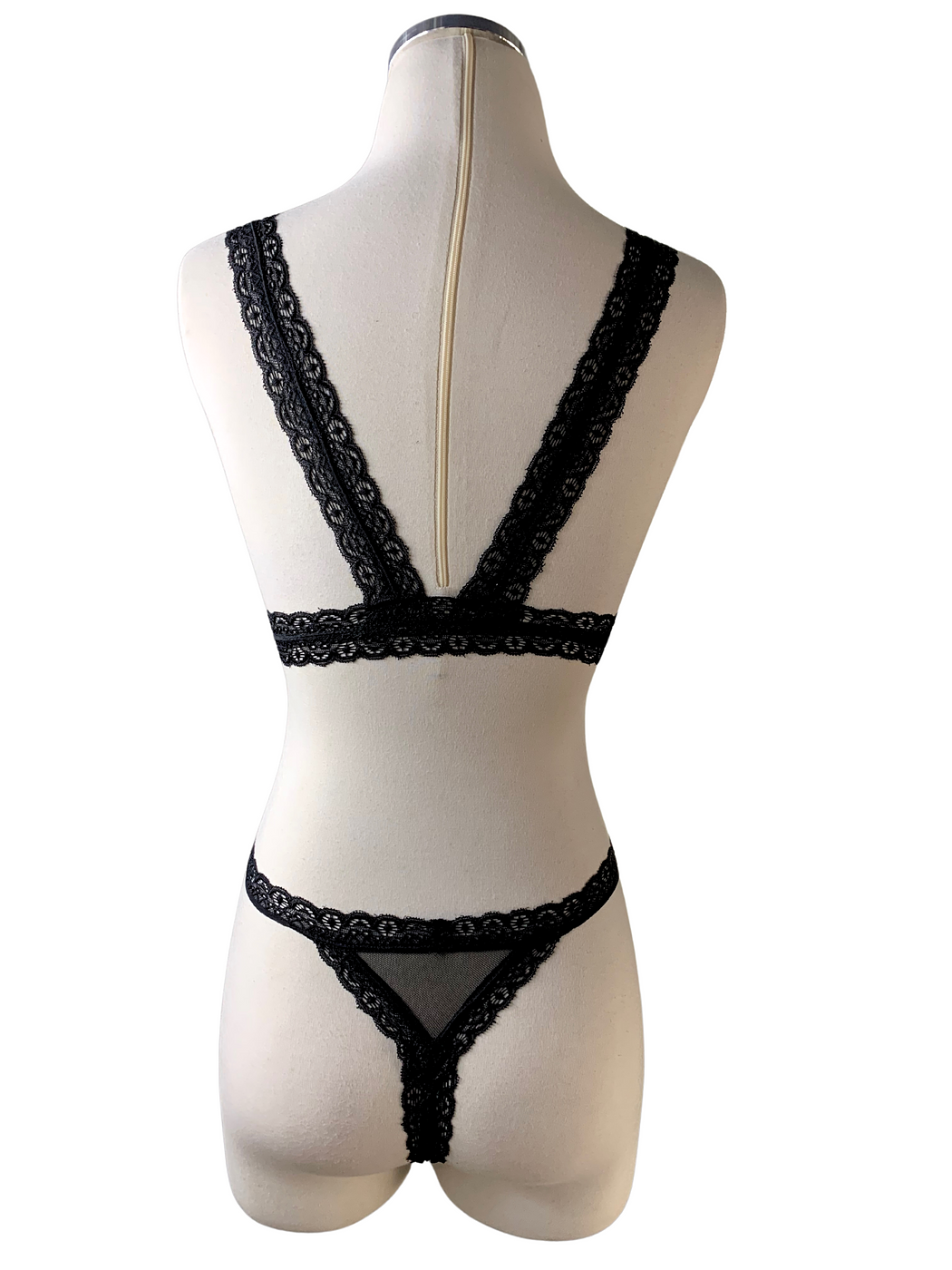 Crossed Mesh Lingerie Set - Image 2