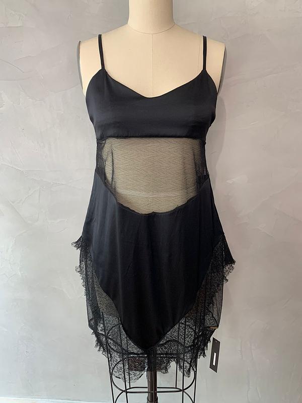 One of a Kind Silk  Charmeuse See-Through Slip