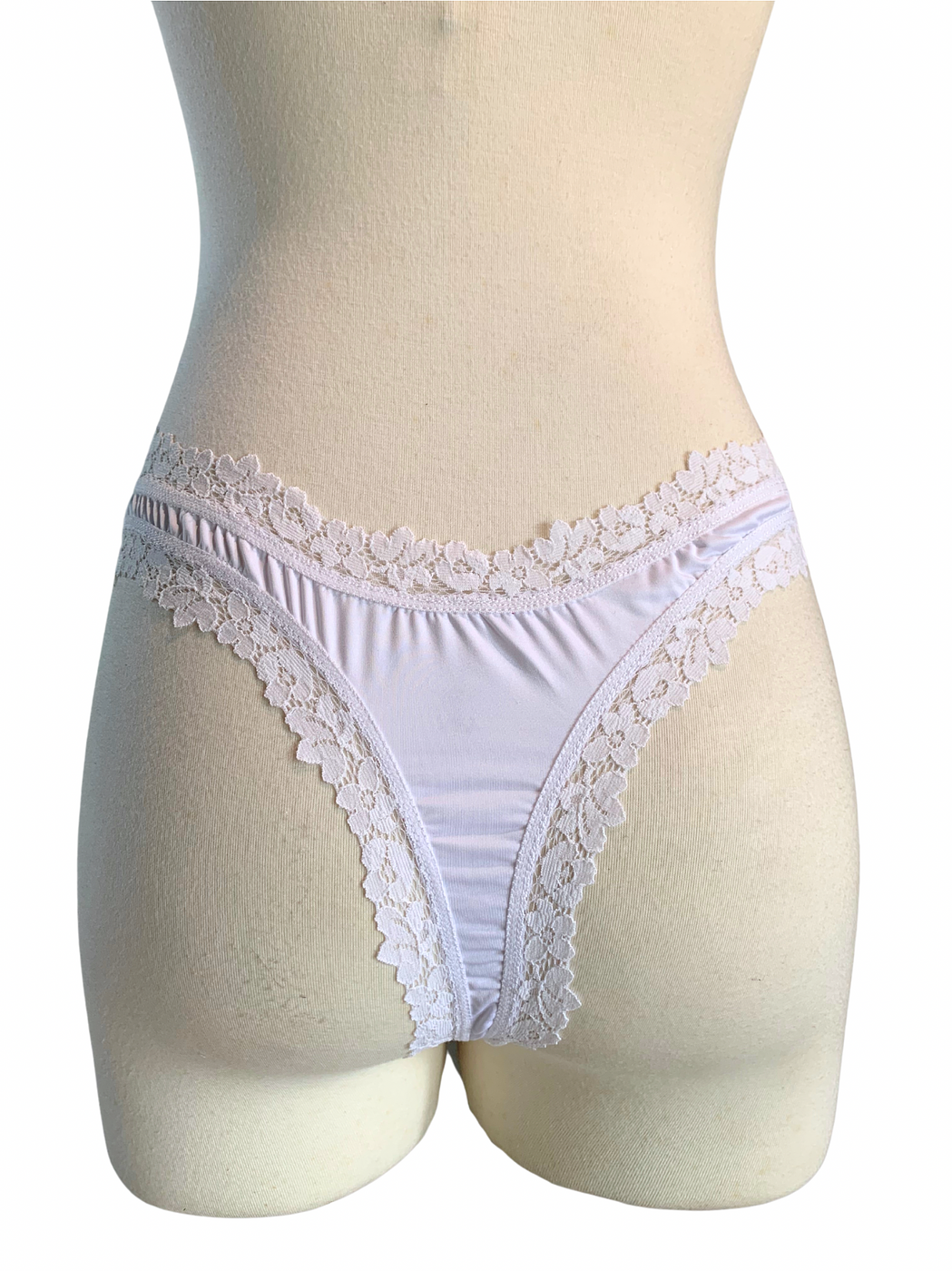 Daily Use White Microfiber Thong