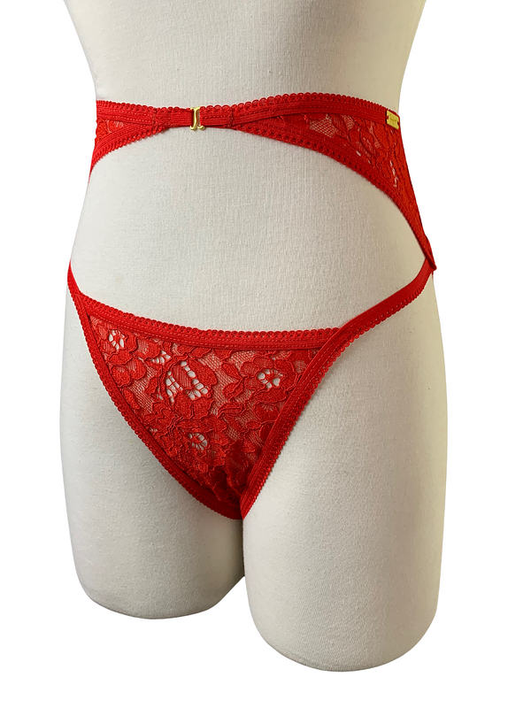 Red Garter Thong