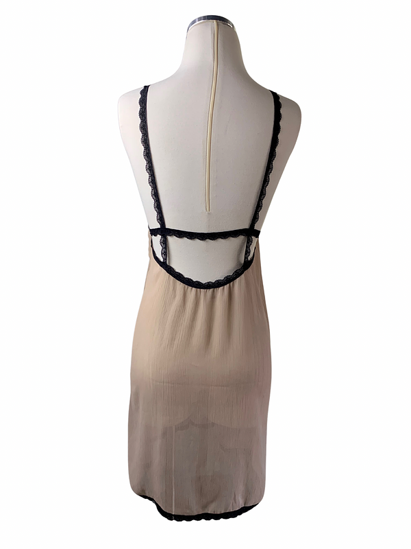 Nude & Black See Through Slip