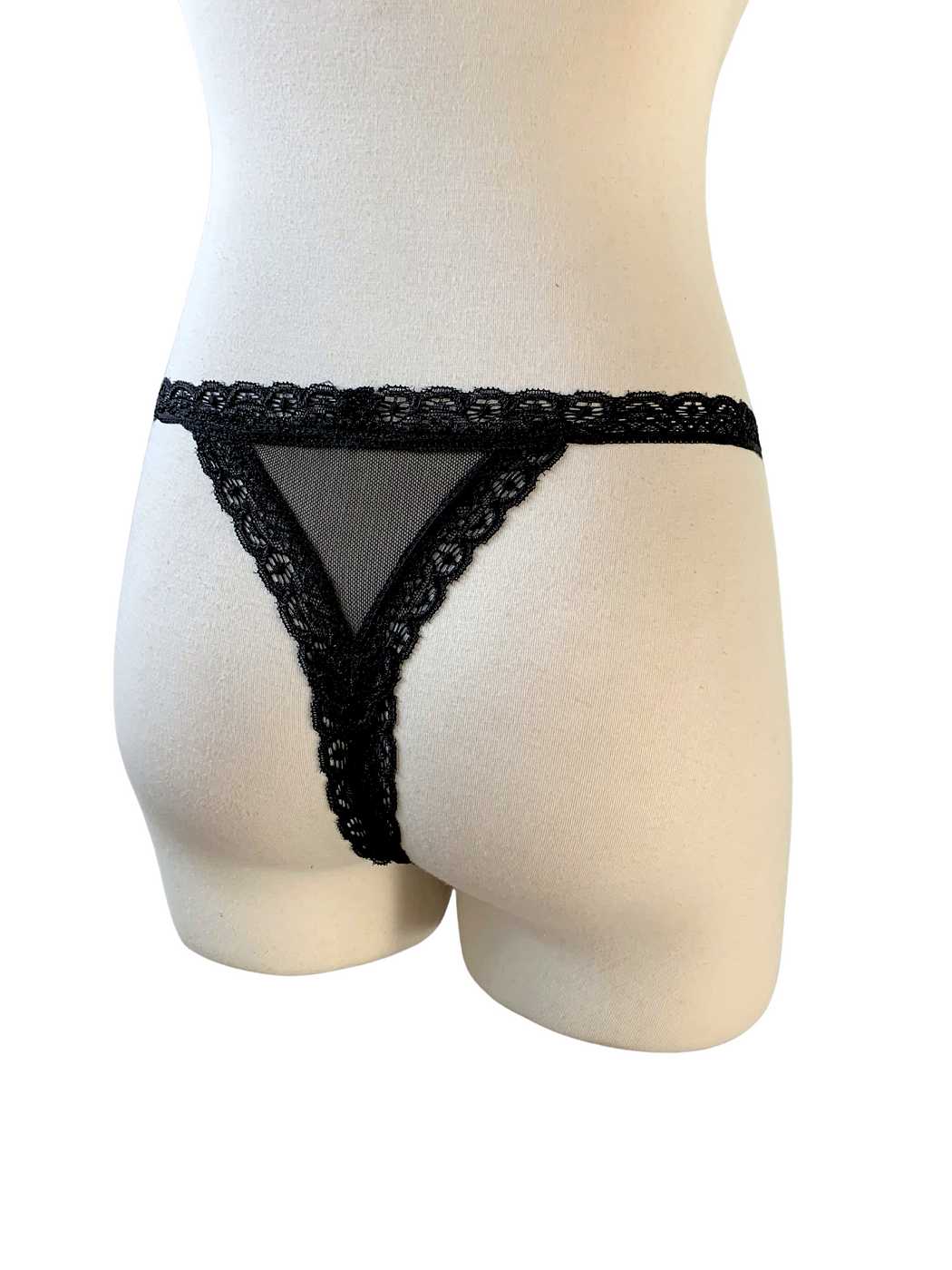 Black Mesh Crossed Thong - Image 2