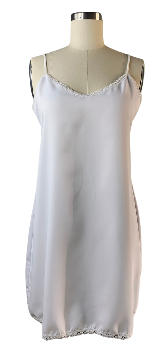 Simple Short Getting Ready White Slip