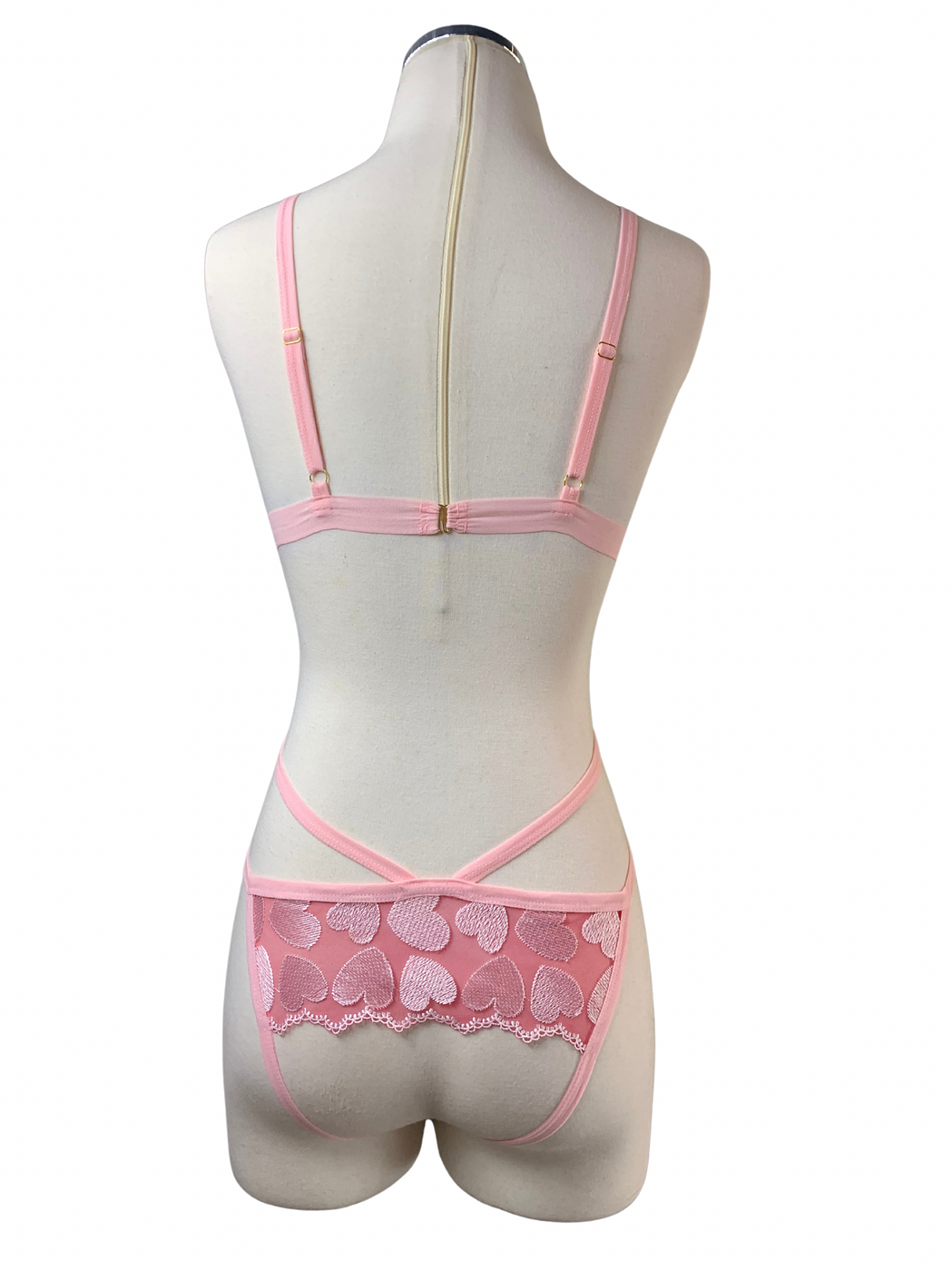 Candy Heart Crotchless Lingerie Set - Image 2