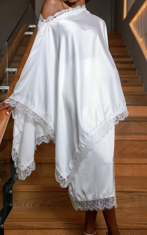 Symphony Lace White Kaftan Set
