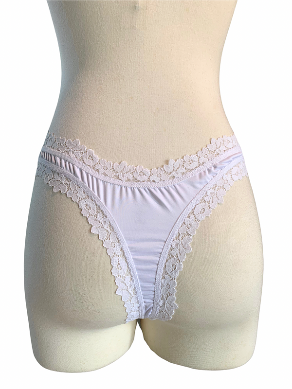 Daily Use White Microfiber Thong