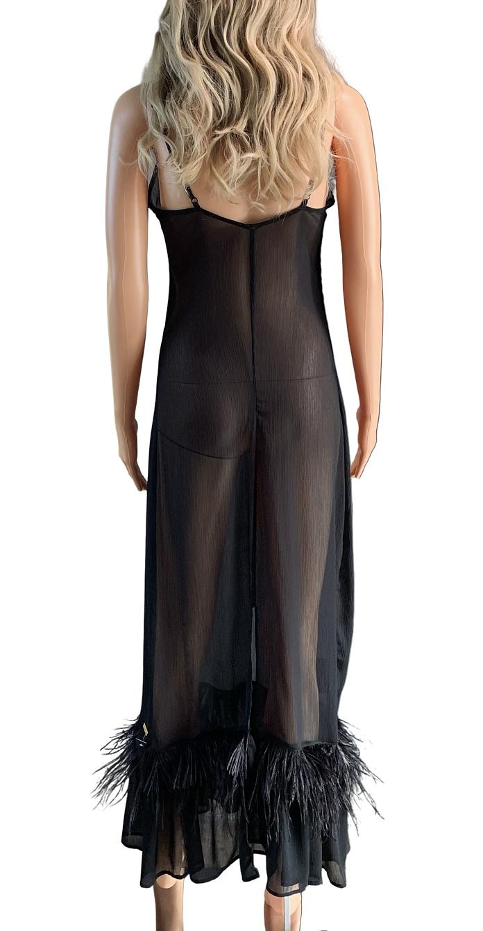 Black See-Through Long Slip - Image 2
