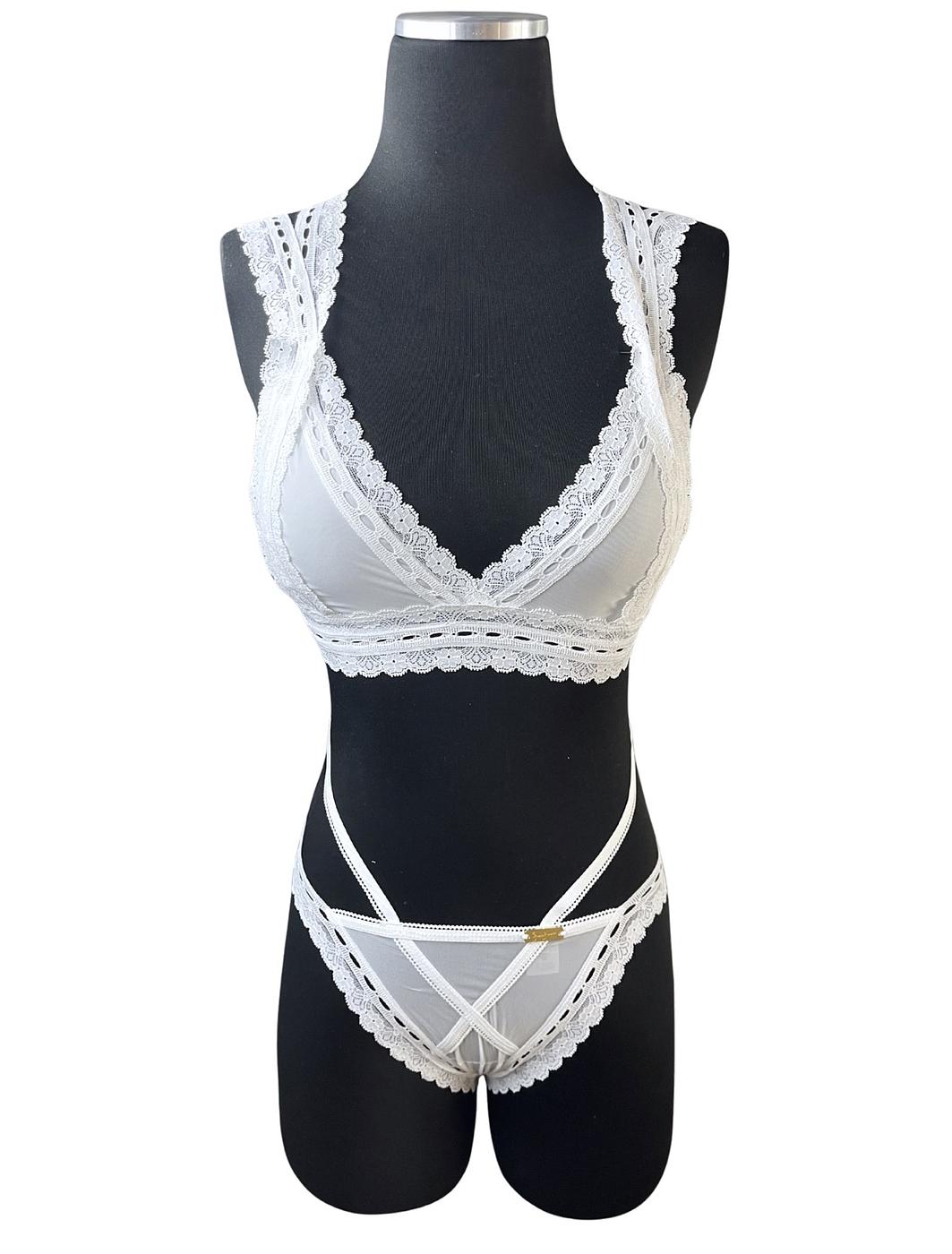 Seraphina Guipure White Lingerie Set - Image 2