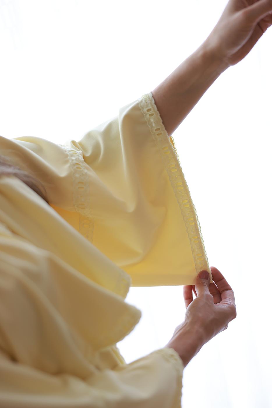 SmartHide Bata de Lactancia de Algodón Amarillo Mantequilla - Maternidad - Image 4