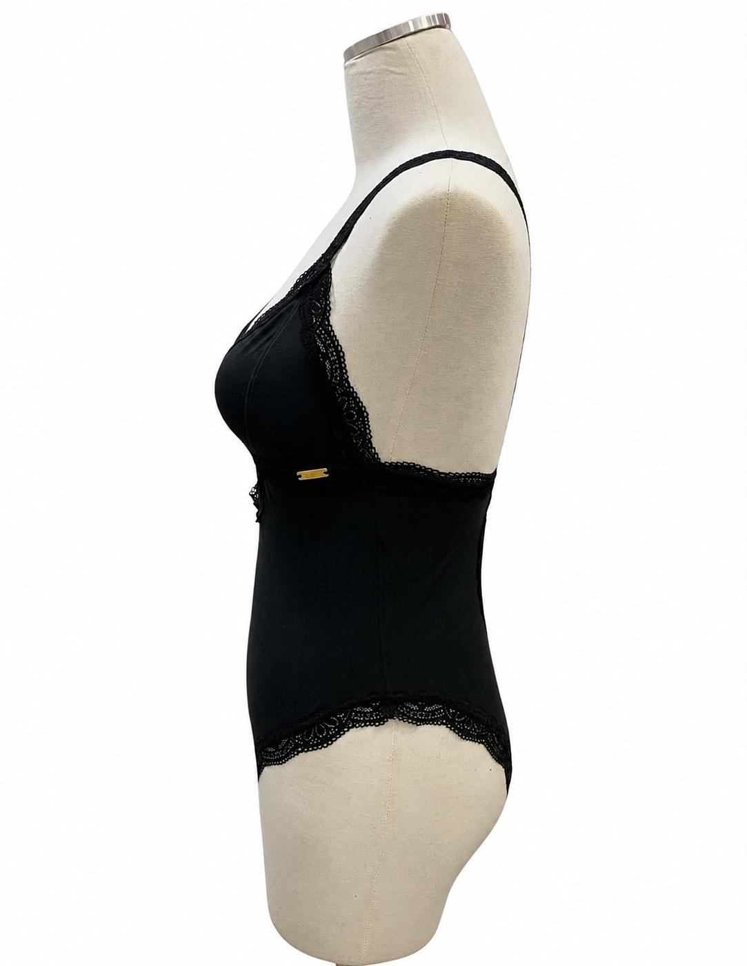 Crotchless Amour Cotton Lace Bodysuit - Image 2