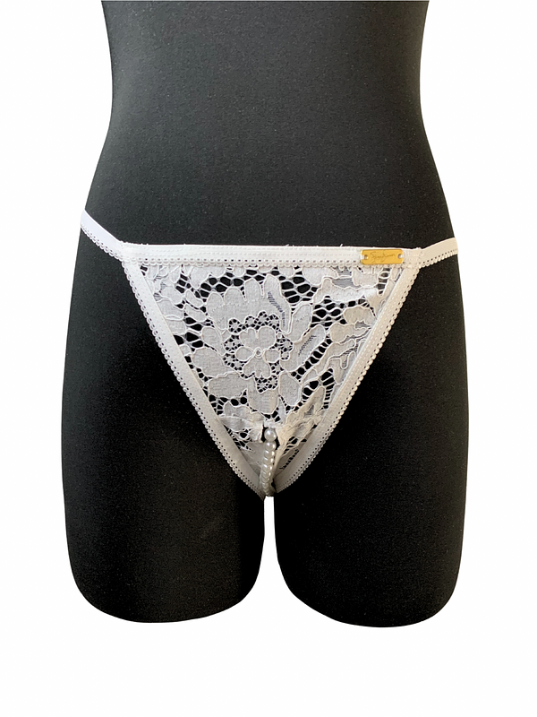 Mermaid Perls White Thong