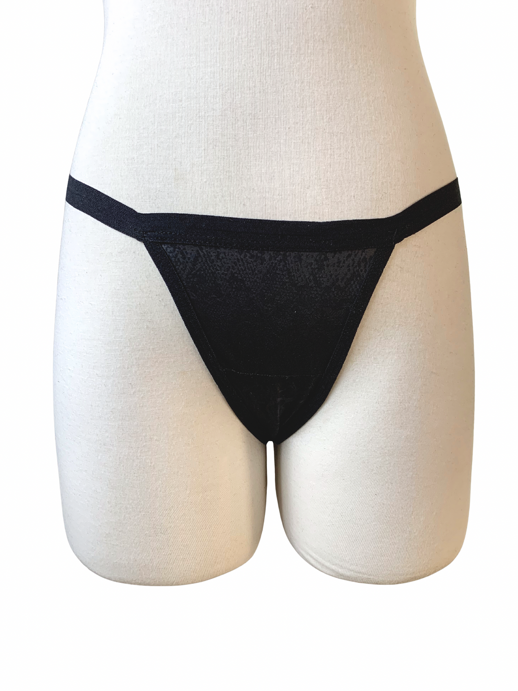 Seamless Workout Black Printed Thong