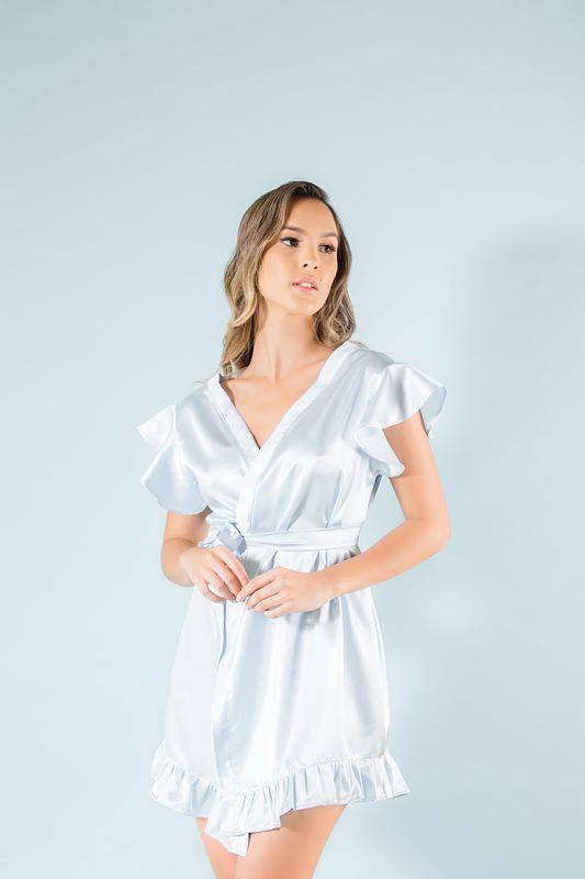 Peaceful Blue Short Sleeve Kimono