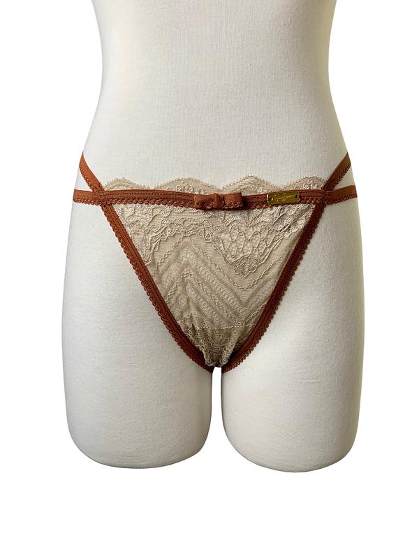 Nude & Brown Thong
