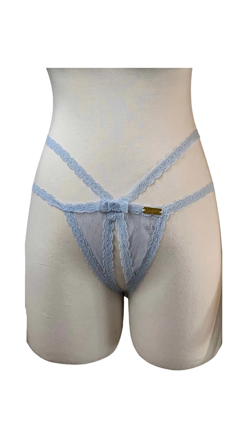 Baby Blue Sinner Crotchless Panty