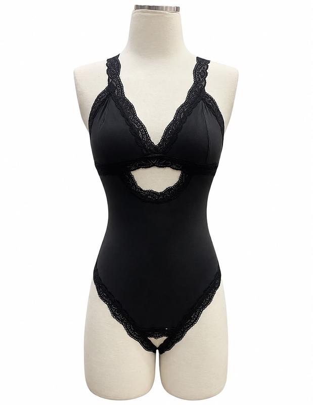 Crotchless Amour Cotton Lace Bodysuit