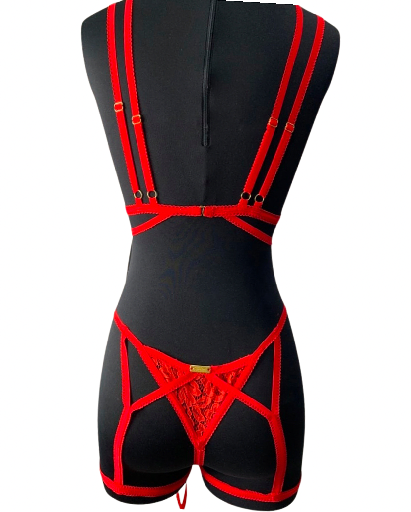 In a Heartbeat Red Signature Uncovered Lingerie Set - Image 2