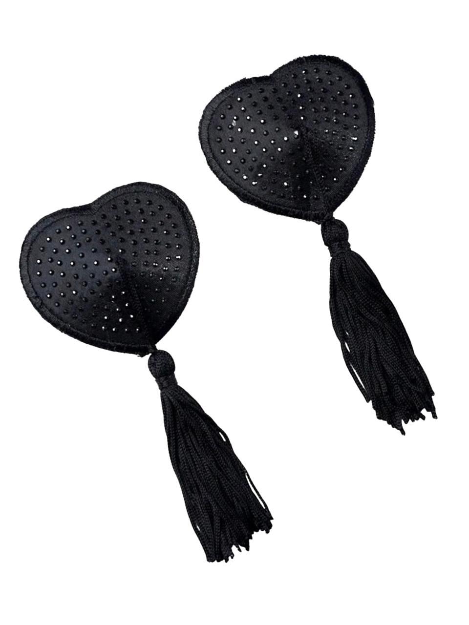 Heart Tassels Black Pasties