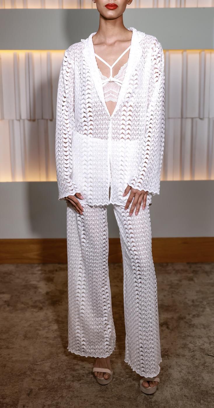Luxe Crochet White Two-Piece Set