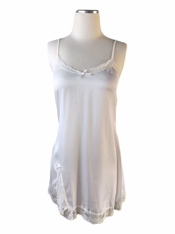 Sleep With Me White Slit Slip