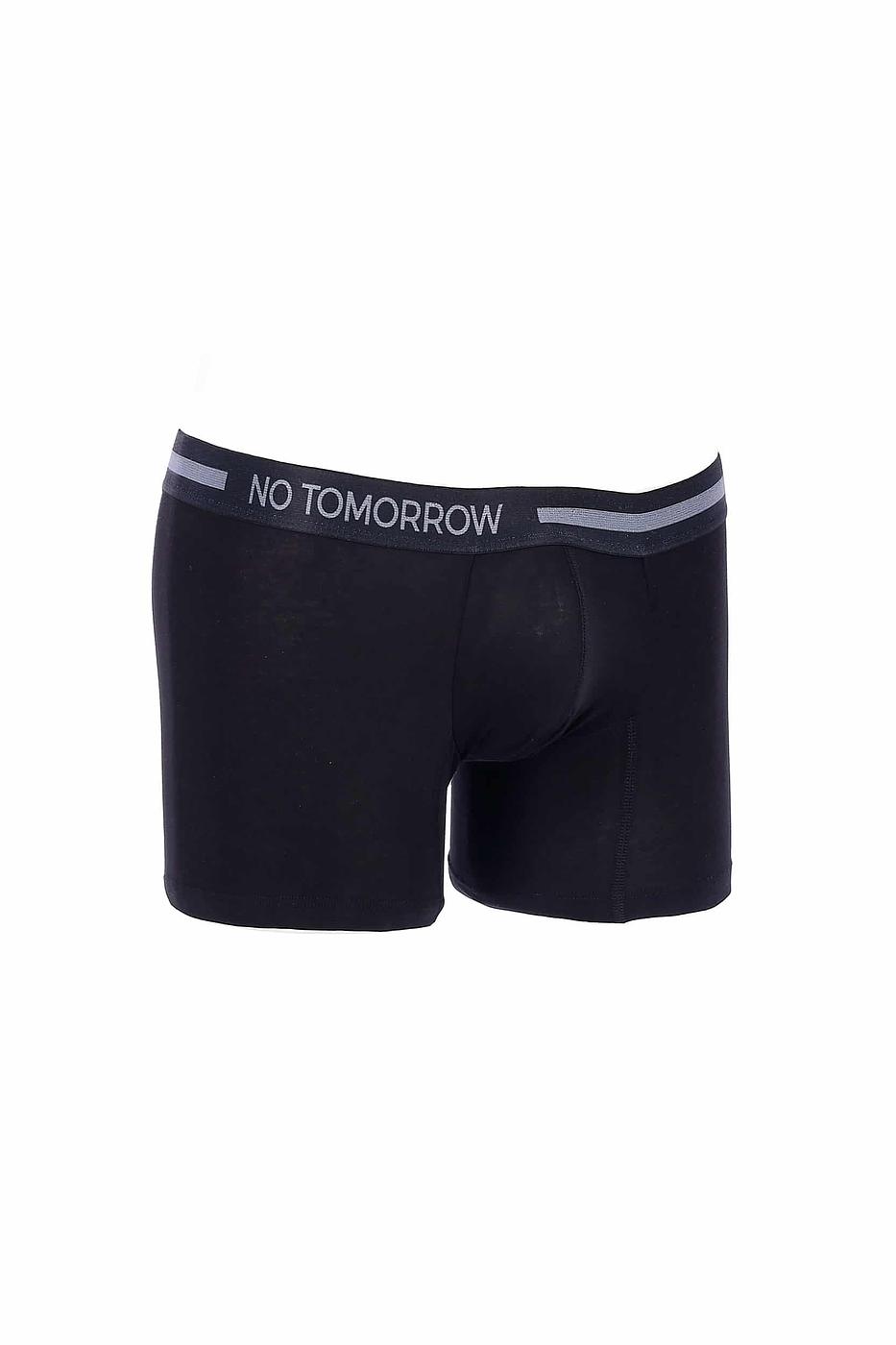"NO TOMORROW" Lined Elastic Band Black Boxer Brief - Image 2