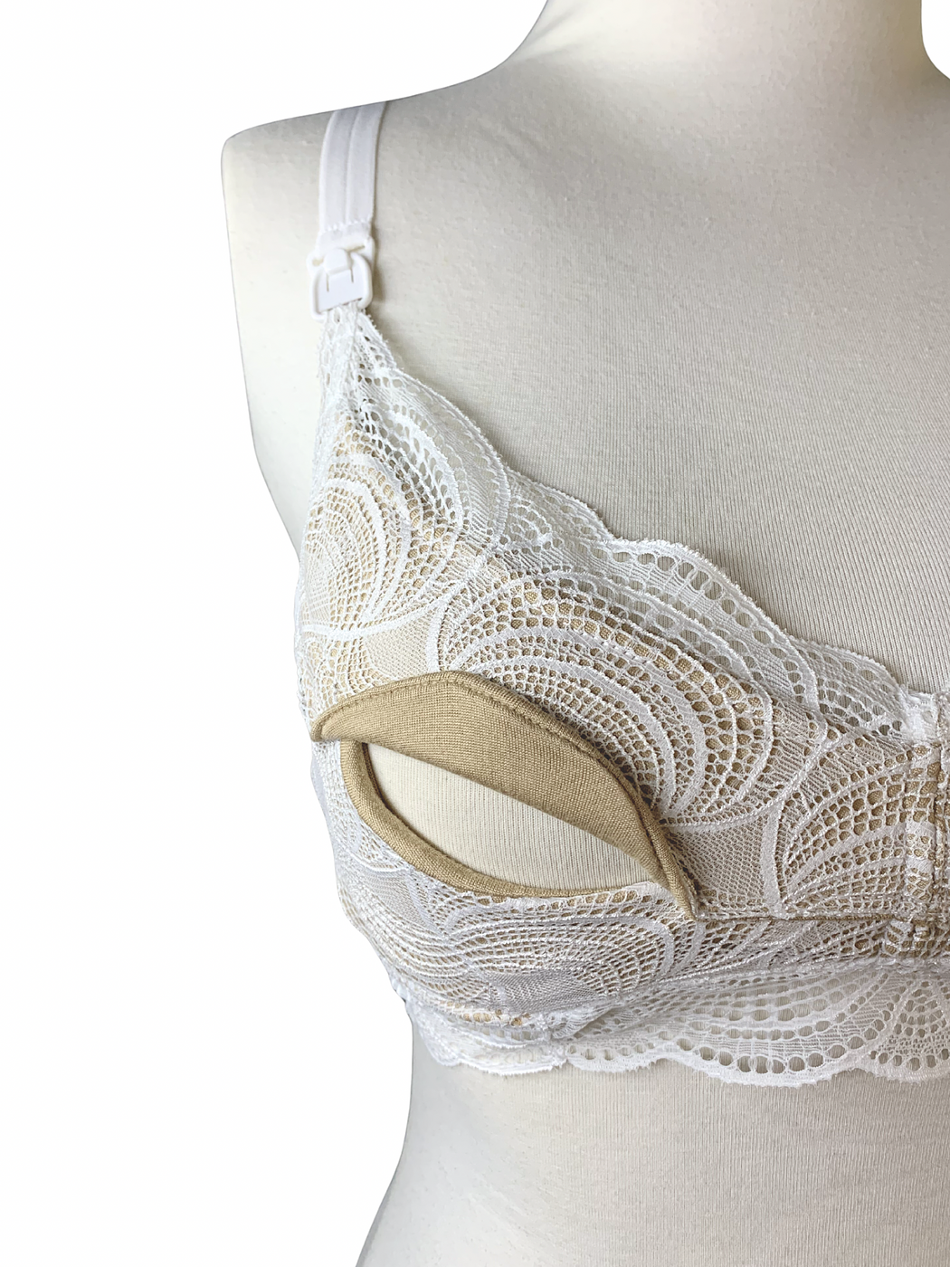 Fancy x Ally Bra de Lactancia de Encaje Blanco - Image 6